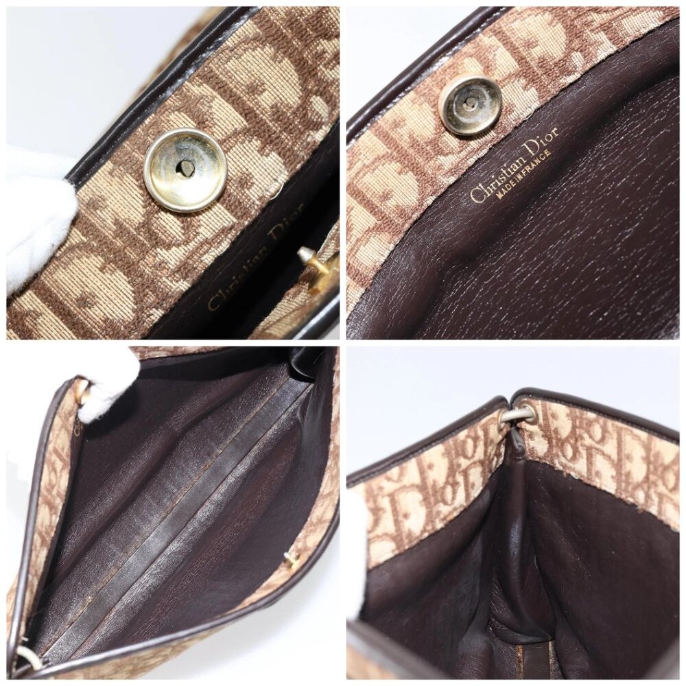 Christian Dior Trotter Canvas Shoulder Bag Brown Gold Auth 147503 - Picture 14 of 15